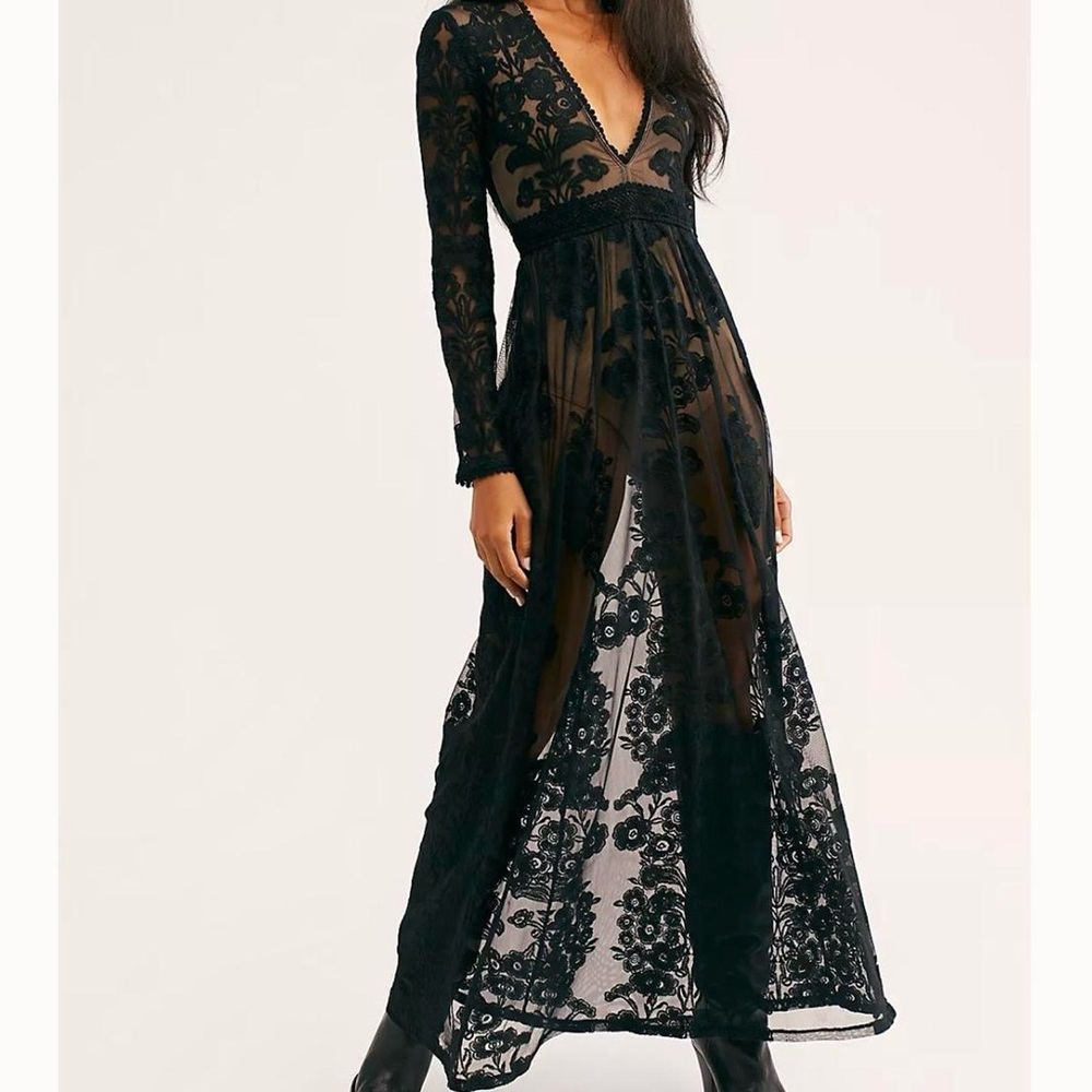 For Love and Lemons Temecula Maxi Black Dress